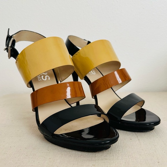 Michael Kors Patent Leather Lizzie High Heeled Sandals - Picture 2 of 8